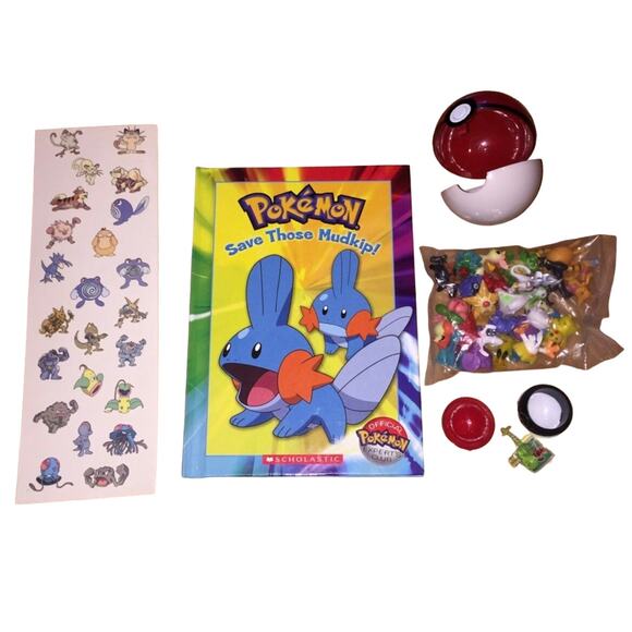 Pokemon Minifigures Mudkip Book And Temporary Tattoos - Picture 1 of 5